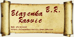 Blaženka Raović vizit kartica